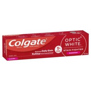 Colgate Toothpaste Optic White Stain Fighter Enamel Care With 1% Hydrogen Peroxide 140g