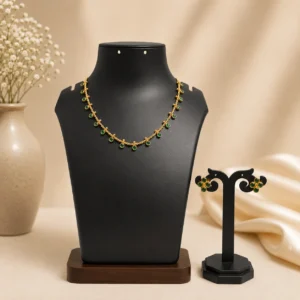Green Palakka Short Necklace with earrings