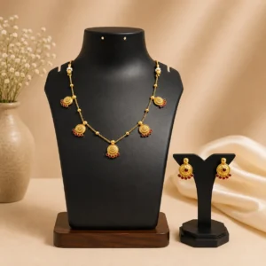Kasu Mala with matching earrings