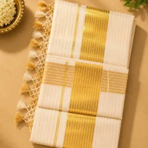 Set Saree with Golden Kara & lines