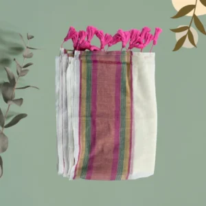 Grey-Mauve Stripe Layered Saree