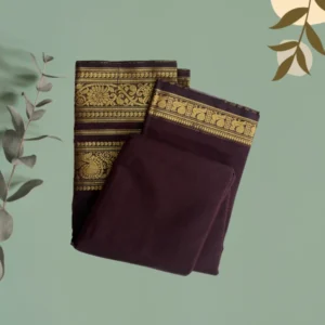 Deep Aubergine Gold Zari Silk Saree