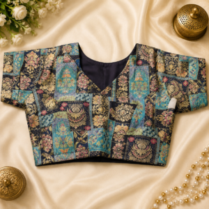 Readymade Blouse - Navy Floral Patchwork Print